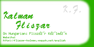 kalman fliszar business card